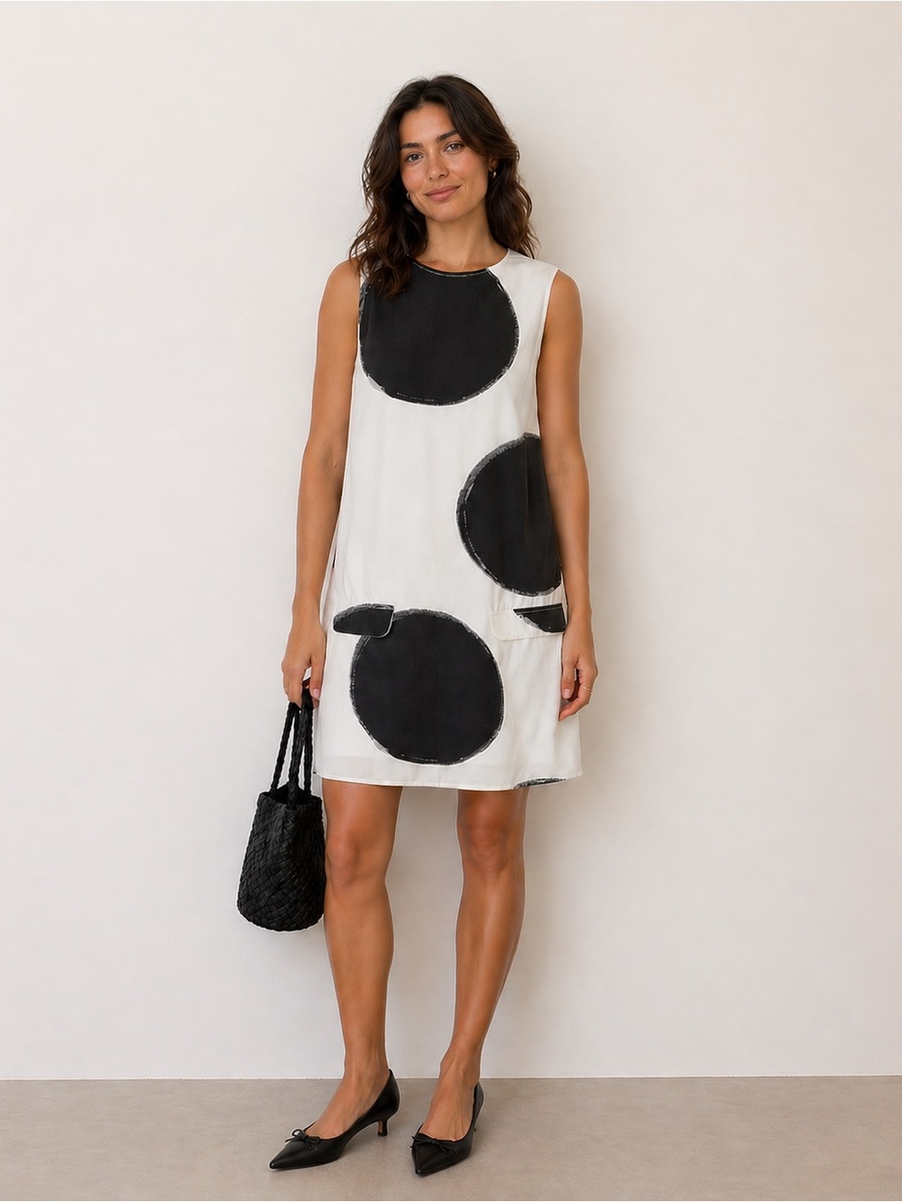 The Drop Women's Polka Dot Black/White Mini Shift Dress by @paige_desorbo